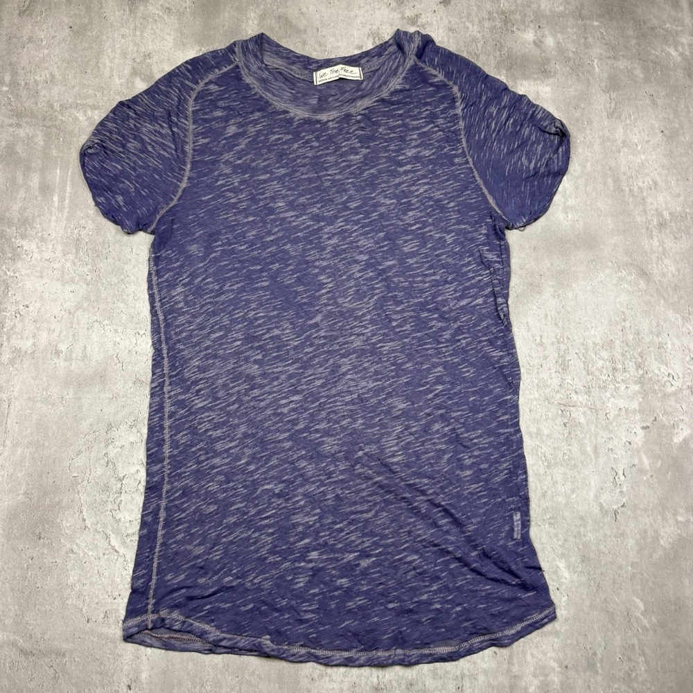 We The Free Free People Night Sky Burnout Shirt Women's Medium Purple Sheer
